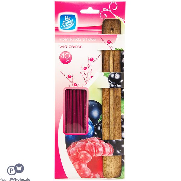 Pan Aroma Wild Berries Incense Sticks & Holder 40 Pack