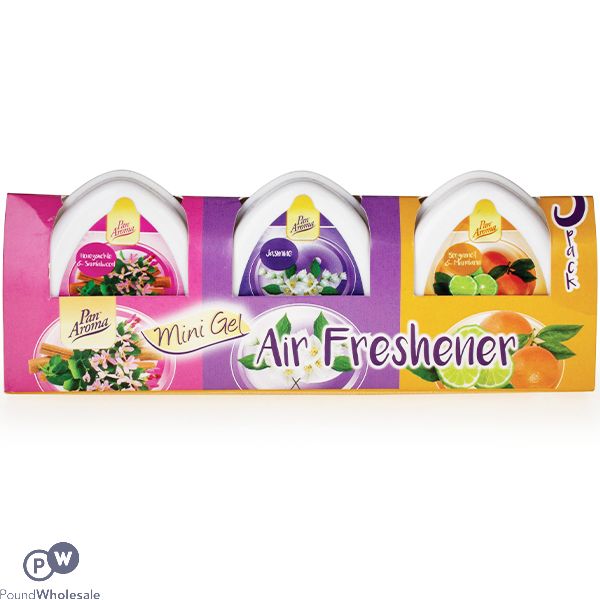 PAN AROMA ASSORTED MINI GEL AIR FRESHENER 3 PACK