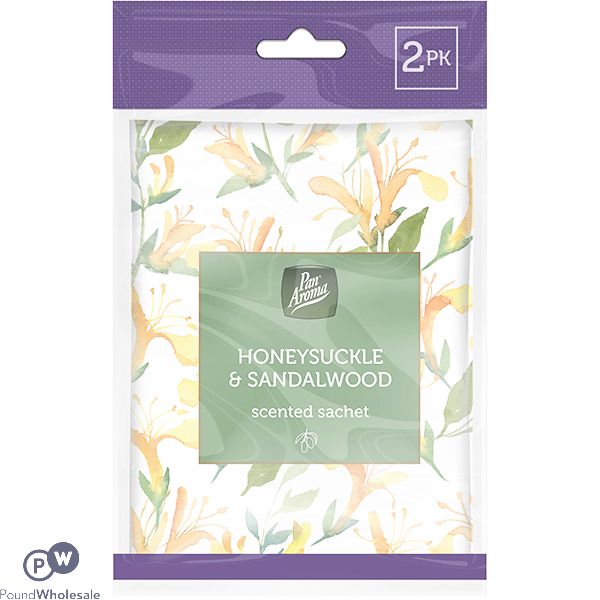 PAN AROMA HONEYSUCKLE & SANDALWOOD FRAGRANCE SACHETS 2 PACK