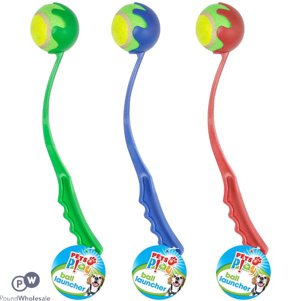 Pets Play Dog Ball Launcher 38cm Assorted Colours