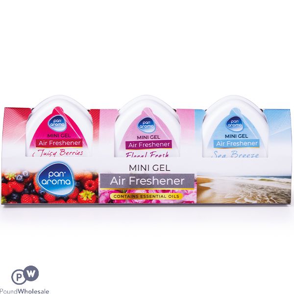 Pan Aroma Assorted Fragrance Mini Gel Air Freshener 3 Pack