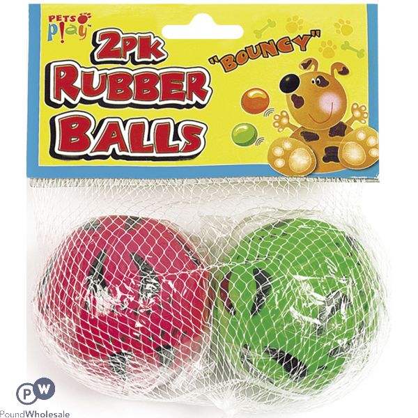 PETS PLAY RUBBER BALLS 2PK