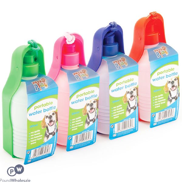 Pets Play Dog Portable Water-bottle Assorted Colours