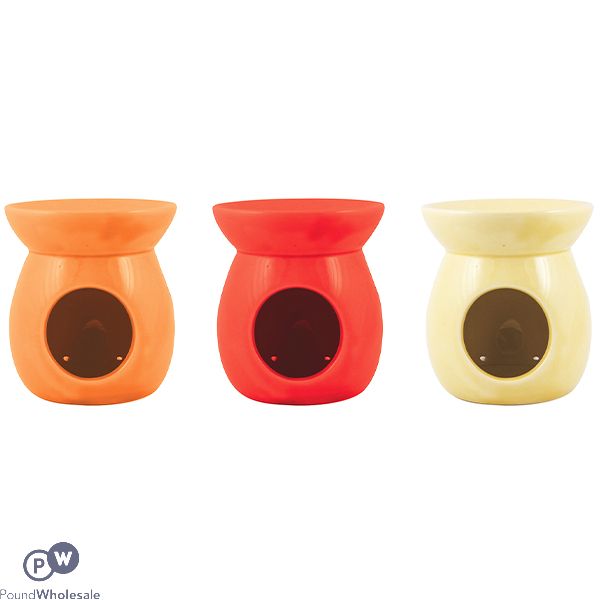 CERAMIC OIL BURNERS 3 ASSORTED COLOURS