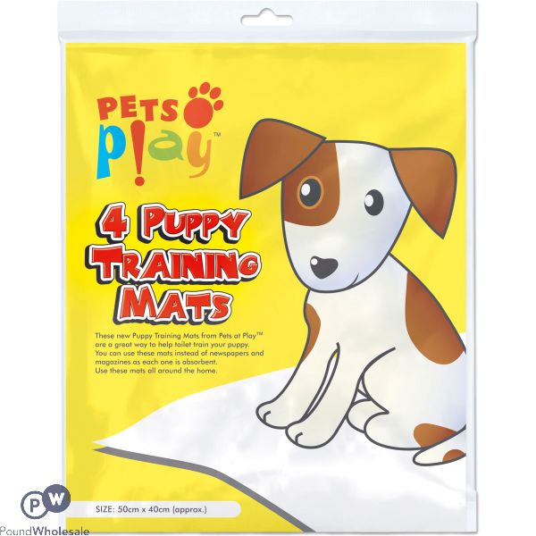 PETS PLAY PUPPY TRAINING MATS 50CM X 40CM 4 PACK