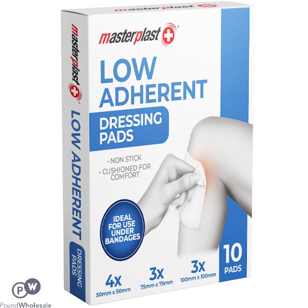 Masterplast Assorted Low Adherent Dressing Pads 10 Pack