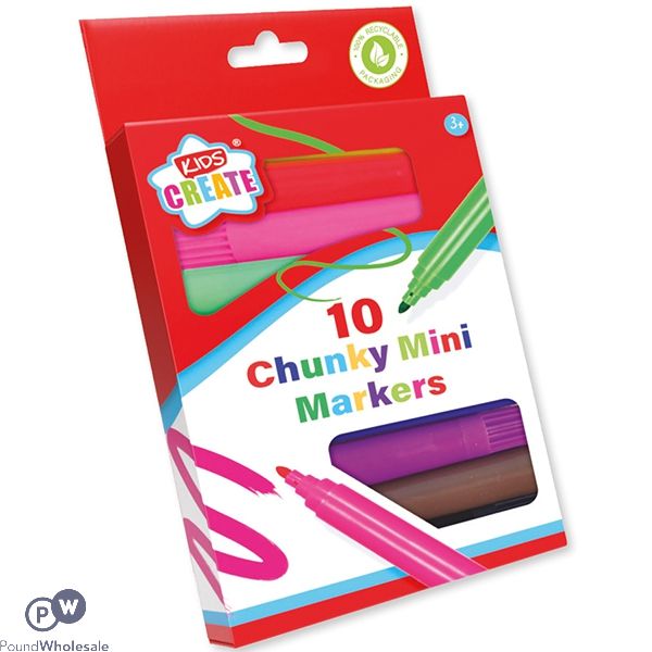 Kids Create Chunky Mini Colouring Markers 10-pack