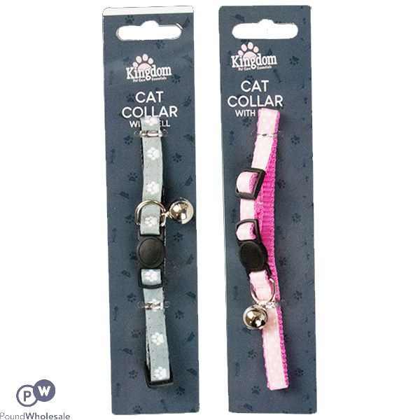 KINGDOM NYLON CAT COLLAR WITH BELL ASSORTED