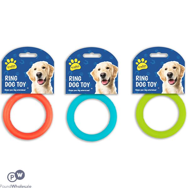 KINGDOM RUBBER RING DOG TOY 15CM ASSORTED COLOURS