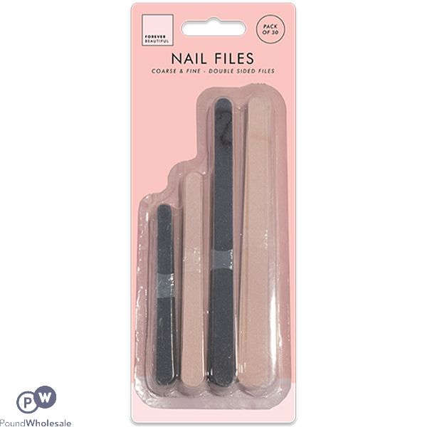 Forever Beautiful Assorted Double-sided Nail Files 30 Pack