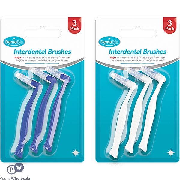 Dentaglo Interdental Brushes 3 Pack Assorted Colours