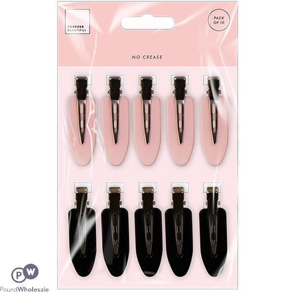 Forever Beautiful No Crease Hair Clips 10 Pack Assorted Colours