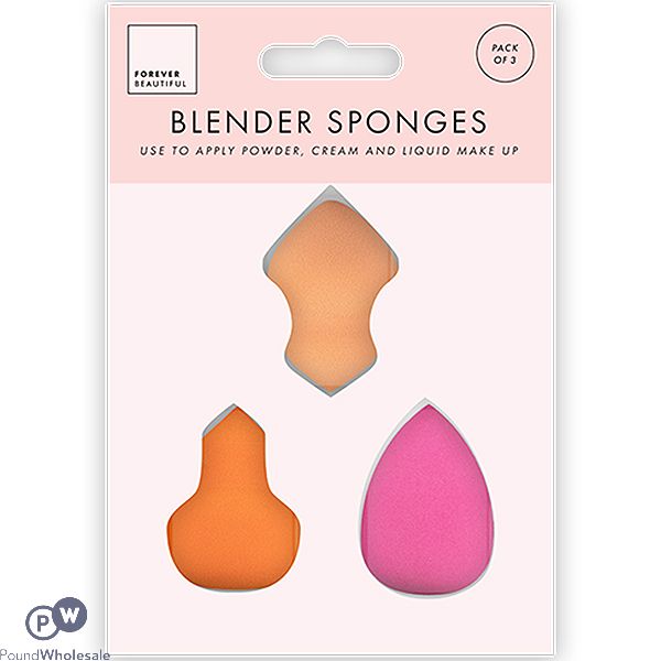 Forever Beautiful Assorted Makeup Blender Sponges 3 Pack
