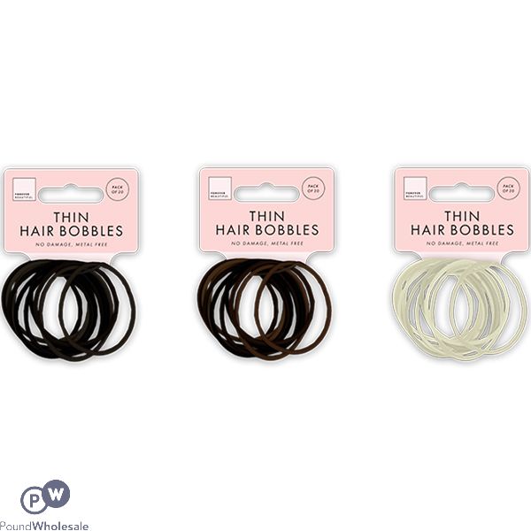 Forever Beautiful Natural Thin Hair Bobbles 20 Pack Assorted Colours