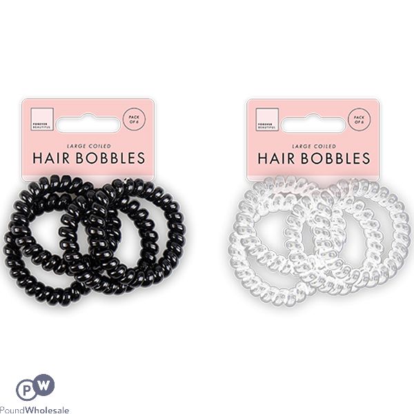 Forever Beautiful Large Coiled Hair Bobbles 6 Pack Assorted Colours