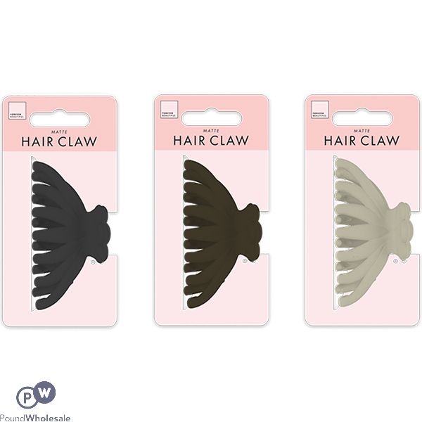 Forever Beautiful Rounded Matte Hair Claw Clip Assorted Colours