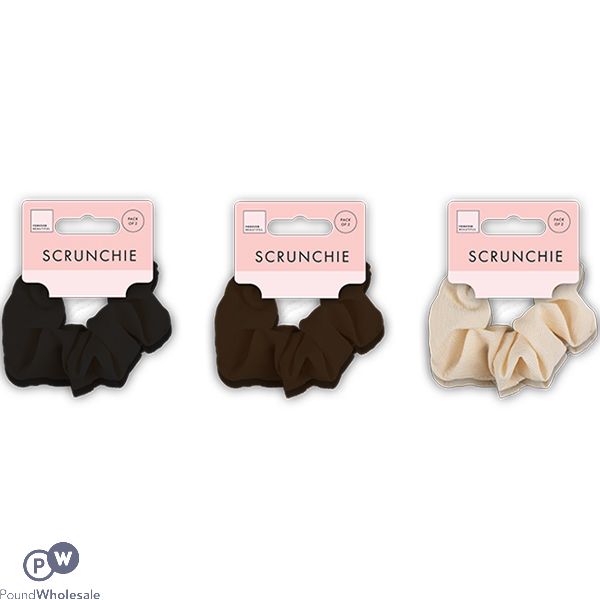 Forever Beautiful Textured Fabric Scrunchie 2 Pack Assorted Colours