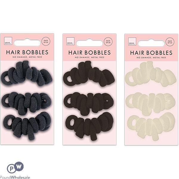 Forever Beautiful Mini Rolled Hair Bobbles 30 Pack Assorted Colours