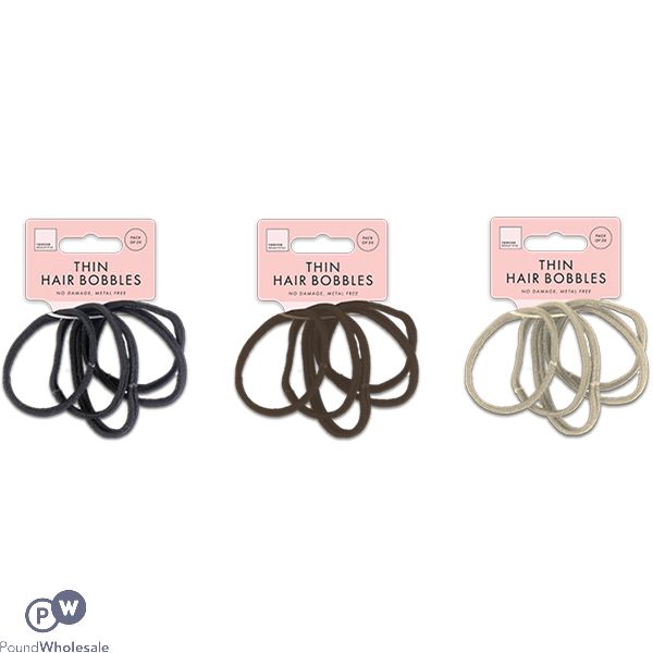 Forever Beautiful Thin Rolled Hair Bobbles 20 Pack Assorted Colours