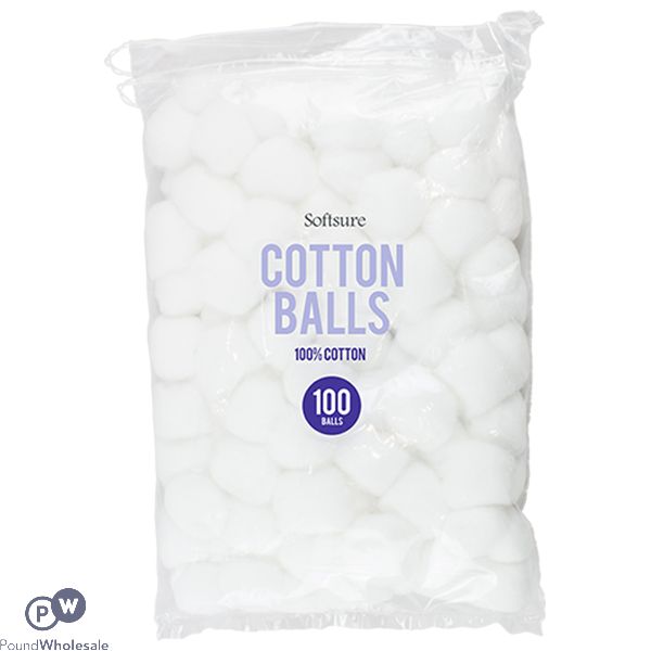Softsure 100% Cotton Wool Balls 100 Pack