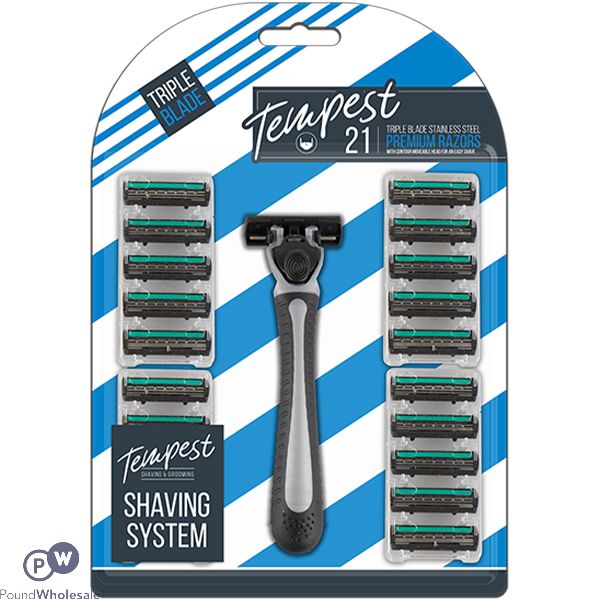 Tempest Triple Blade Men's Blade Shaving System 21pc