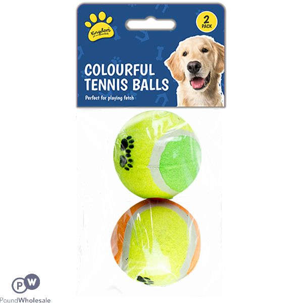 Kingdom Colourful Dog Tennis Balls 2 Pack