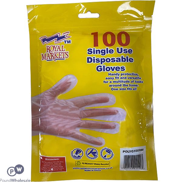 Royal Markets Single Use Disposable Gloves 100 Pack