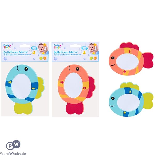 FIRST STEPS CUTE FISH BATH FOAM MIRROR 2 ASSORTED