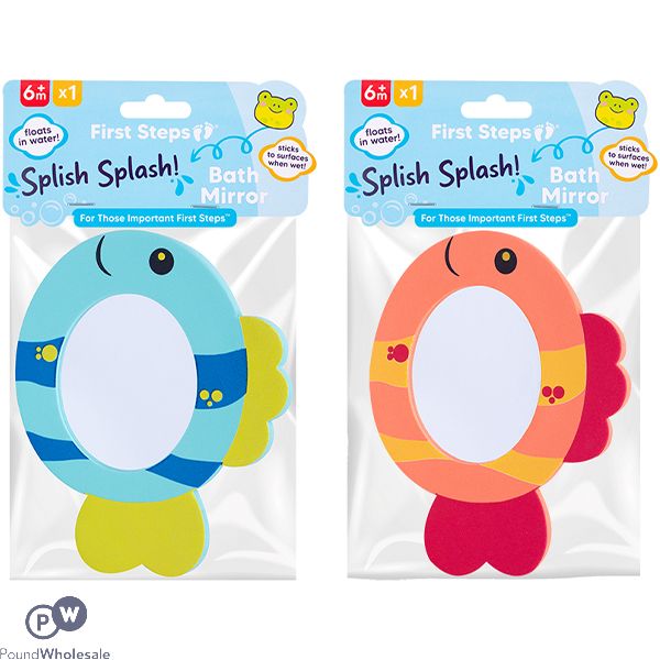 First Steps Cute Fish Bath Foam Mirror Assorted