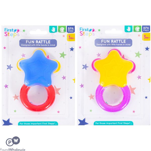 FIRST STEPS FUN STAR RATTLE TOY ASSORTED