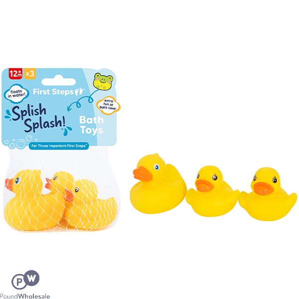 First Steps Vinyl Duck Family Bath Baby Toys 3 Pack