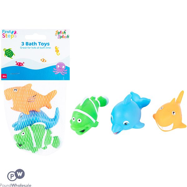 FIRST STEPS VINYL FISH FAMILY BATH TOY 3 PACK