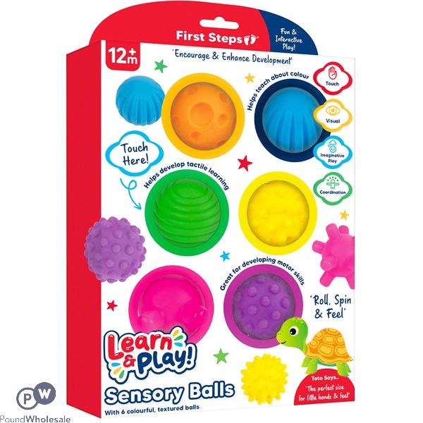 First Steps Assorted Baby Sensory Balls 6 Pack