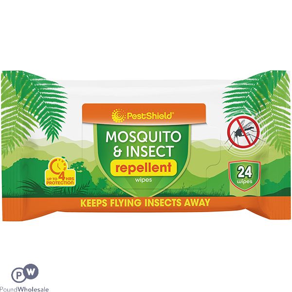 Pestshield Mosquito & Insect Repellent Wipes 24 Pack