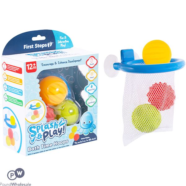First Steps 12m+ Suction Bath Time Basketball Baby Play Set