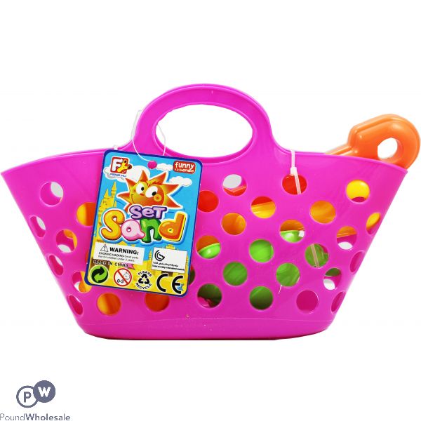 Basket With Beach Set Assorted Colours