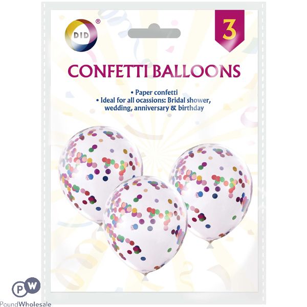 Did Confetti Balloons 3 Pack