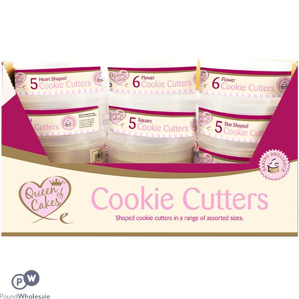 QUEEN OF CAKES COOKIE CUTTERS SET CDU ASSORTED