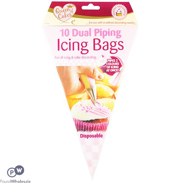 Queen Of Cakes Dual Piping Icing Bags 10 Pack