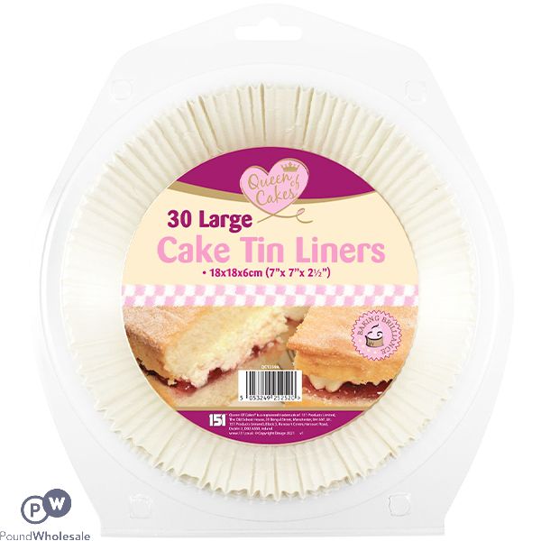 Queen Of Cakes Cake Tin Liners Large 30 Pack