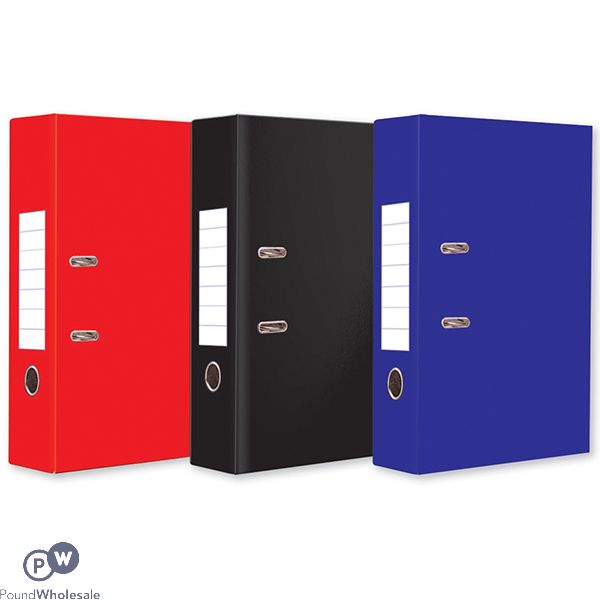 A4 LEVER ARCH FILES 3 ASSORTED COLOURS