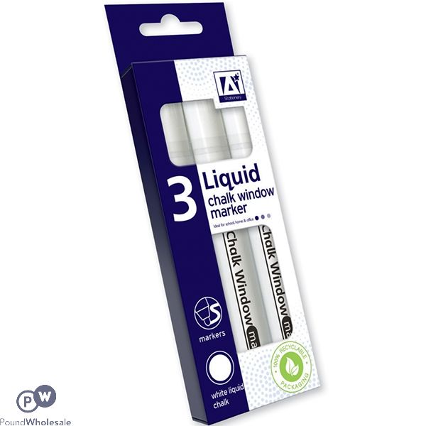 Liquid Chalk Window Markers White 3 Pack