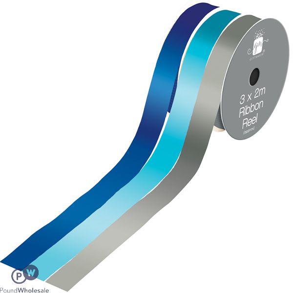 Giftmaker Blue Assorted Colours Ribbon Reel 3 X 2m