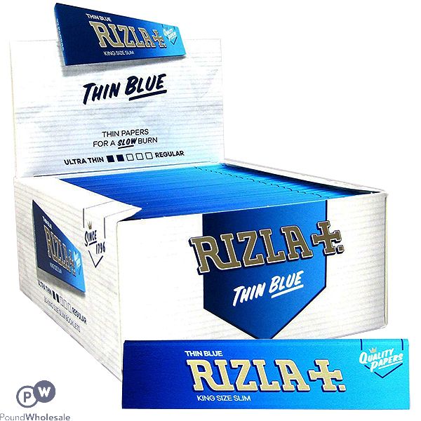 Rizla Thin Blue King Size Rolling Papers Cdu