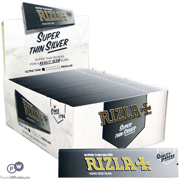 Rizla Super Thin Silver King Size Rolling Papers Cdu