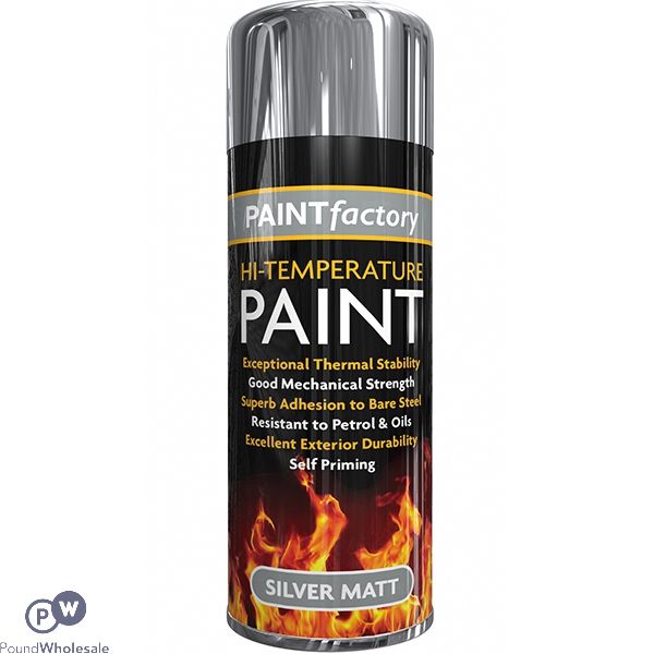 Paint Factory Silver Matt Hi-temperature Spray Paint 400ml