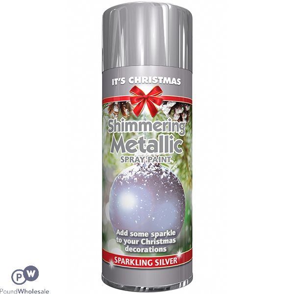 Christmas Shimmering Metallic Spray Paint Silver 200ml