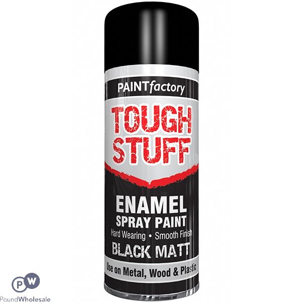 Paint Factory Tough Stuff Enamel Spray Paint Black Matt 400ml