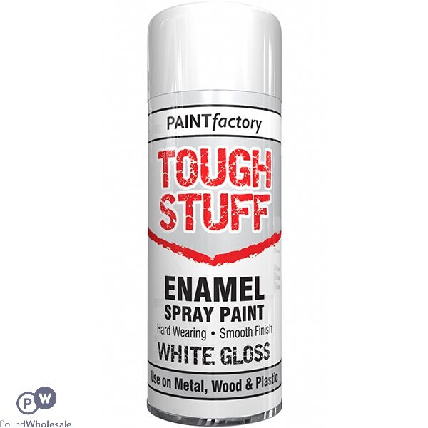 Paint Factory Tough Stuff Enamel Spray Paint White Gloss 400ml