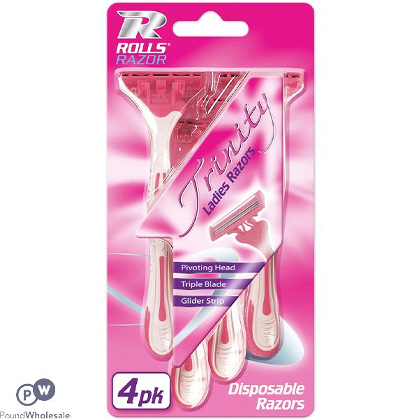 Rolls Razor Trinity Ladies Disposable Razors 4 Pack